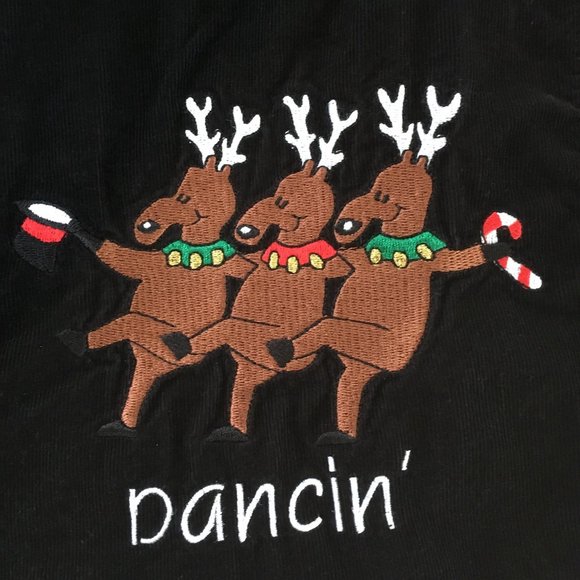 3/$20 Vintage Mandal Bay Corduroy Novelty Christmas Reindeer Button Up Shirt - Picture 5 of 6